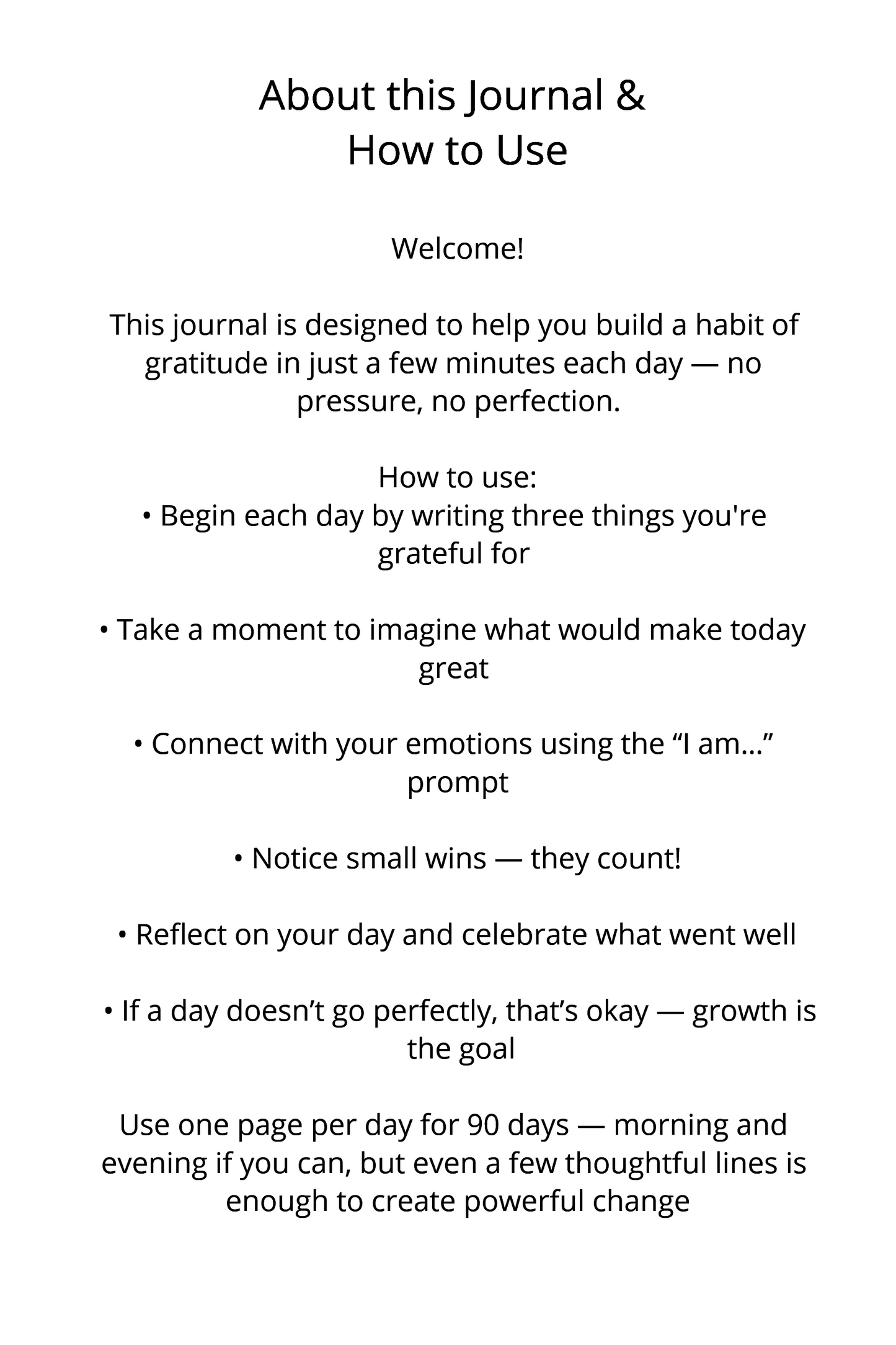 90 Day Gratitude Journal for Women